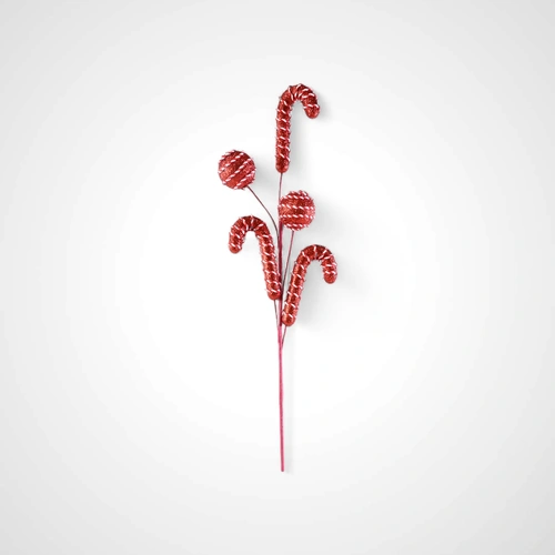 68cm Red Candy Cane Ball Pick 
