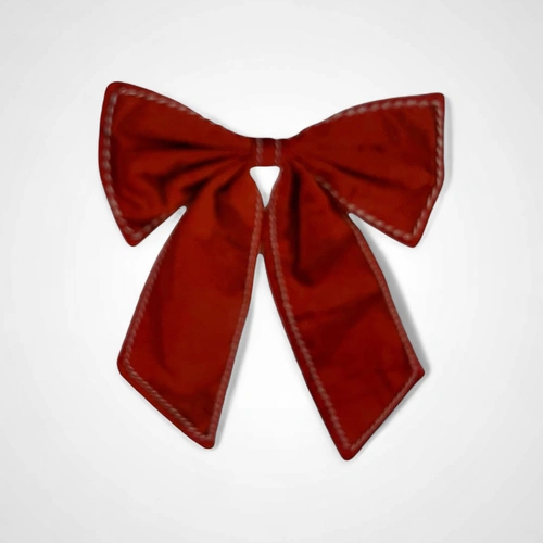 Red Peppermint Bow w/Candystriped Edge - Available Oct 2025