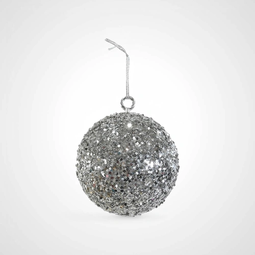15cm Silver Sequin Bauble 