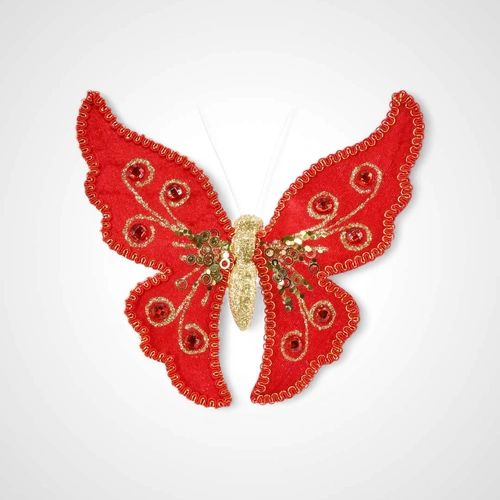 Red Velvet Sequin Butterfly Clip - Available October 2025