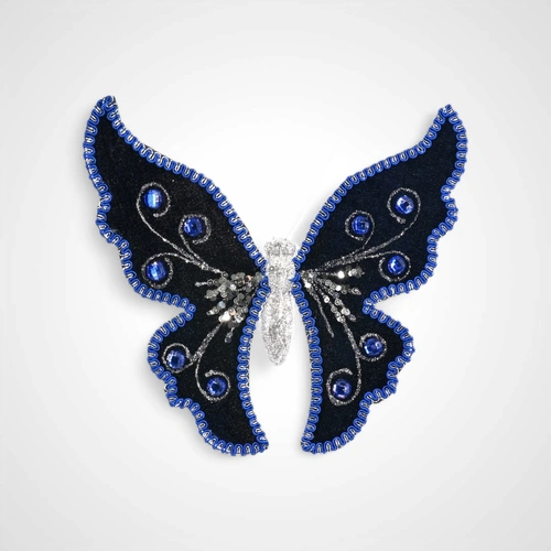 Navy Velvet Sequin Butterfly Clip - Available October 2025