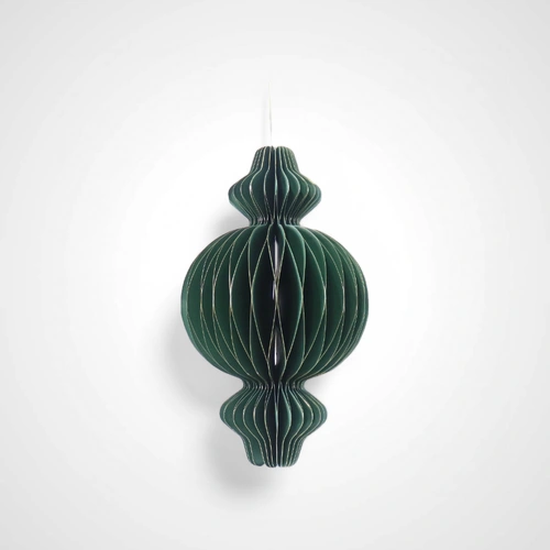 Large Paper Honeycomb Green Finial - Available October 2025