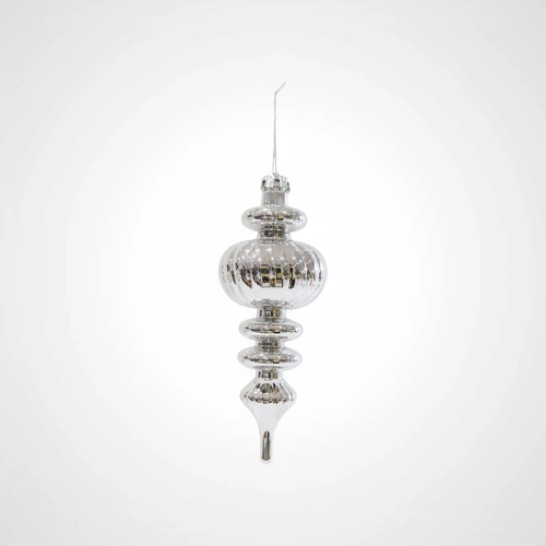 23cm Silver Hanging Finial Deco - Avail Oct 2025