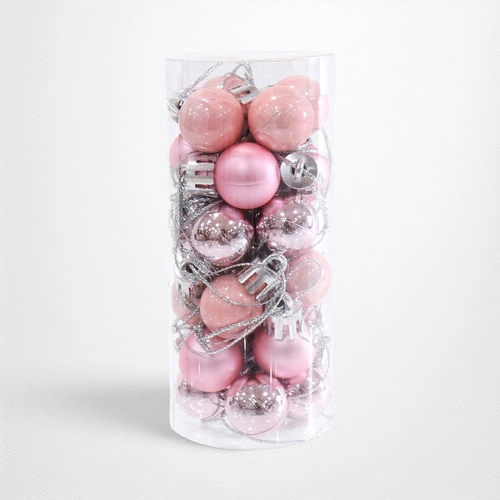 Pink Mini Baubles - 2cm - Pack of 24