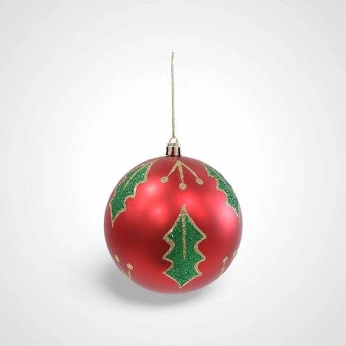 10cm Classic Red-Green Bauble C - Available Oct 2025