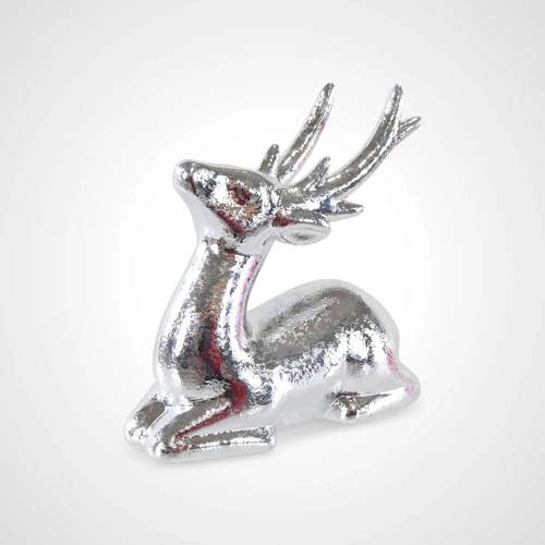 Metallic Silver Porcelain Reindeer - Available October 2025