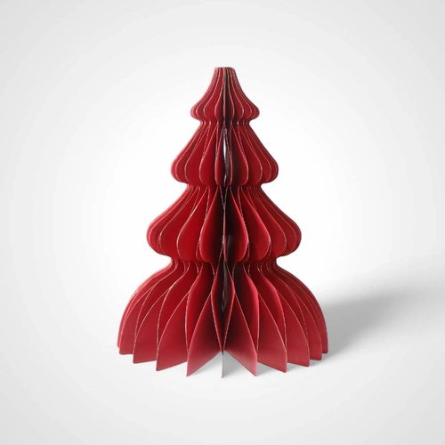 30cm Red Honeycomb Paper Tree - Avail Oct 2025