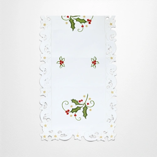 White Poinsettia Table Runner - 173cm