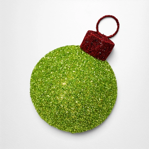Mean Green Light Up Tinsel Bauble - 20cm