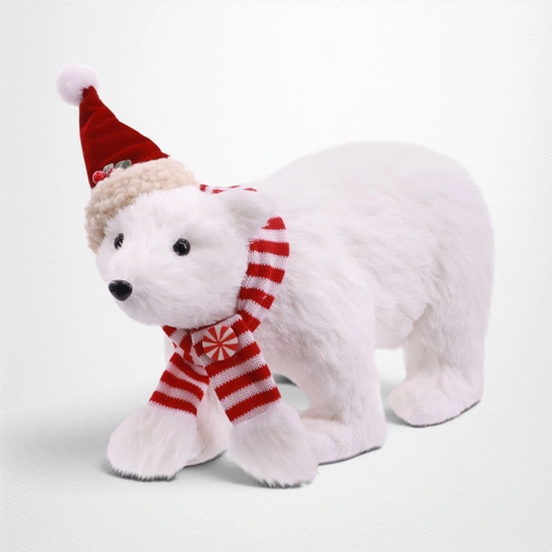 Flocked Walking Polar Bear