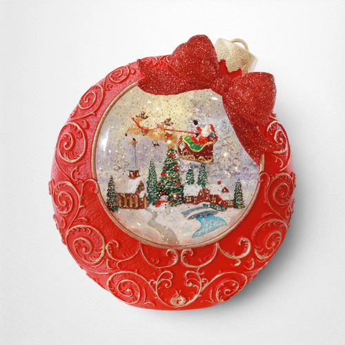 Red Glitter Swirl Bauble