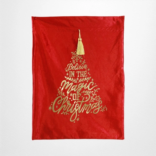Red Deluxe Velvet Christmas Sack A