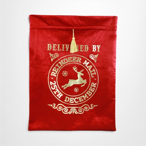 Red Deluxe Velvet Christmas Sack B