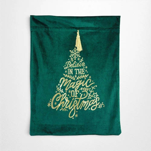 Green Deluxe Velvet Christmas Sack C