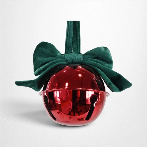 Red Shiny Nutbell w/ Flocked Bow - 10cm