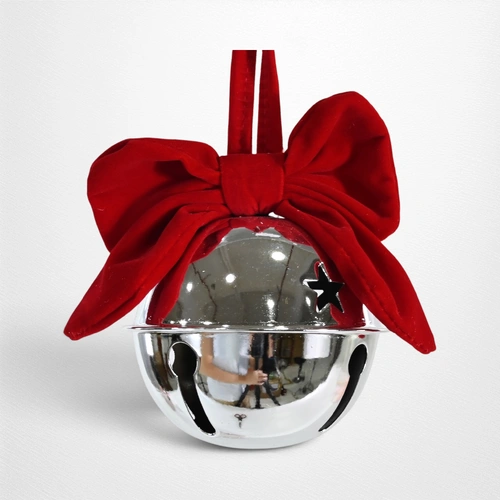 Silver Shiny Nutbell w/ Flocked Bow - 10cm