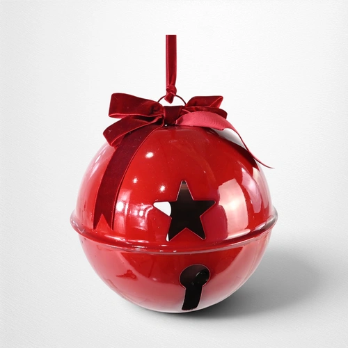 Glossy Red Nutbell with Velvet Bow - 22cm