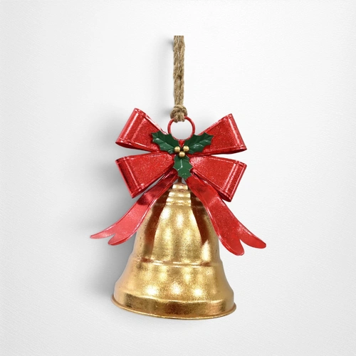 Antique Gold Bell with Bow - 25cm