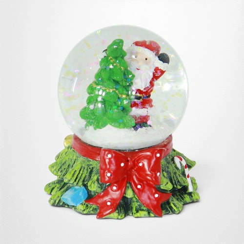 Red Bow Waterball w/Santa A.  - 45mm