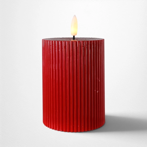 Red LED Pillar Touch Sensor Candle 13cm 