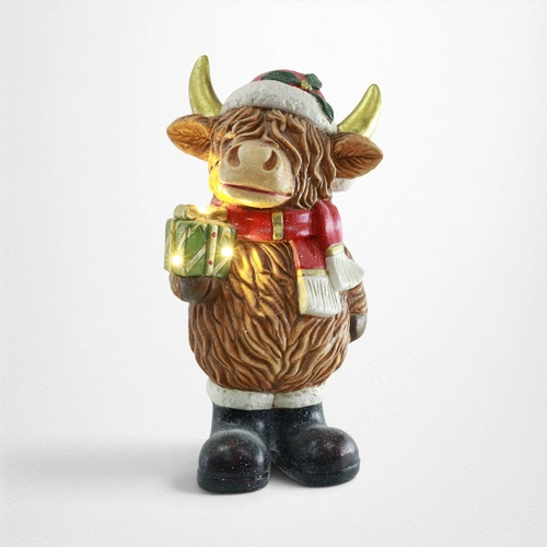 LED Resin Highland Cow 47cm