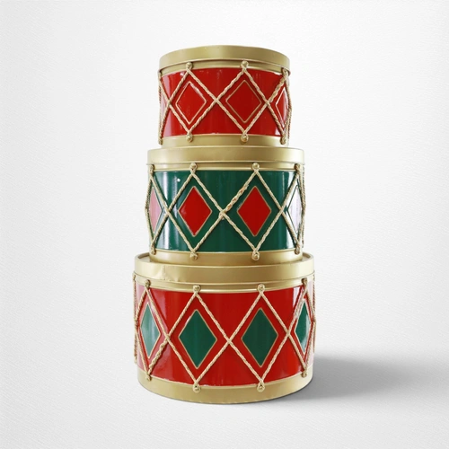 Deluxe Metal Drum w/Lid - 3 pc Set