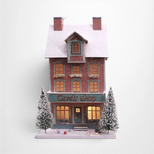 LED Snowy Victorian Candy Shop 