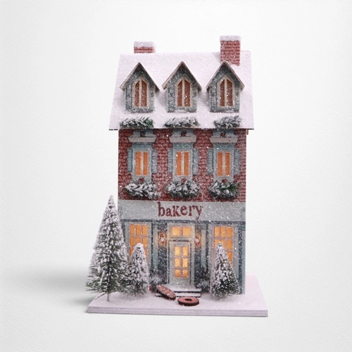 LED Snowy Victorian Bakery Shop 