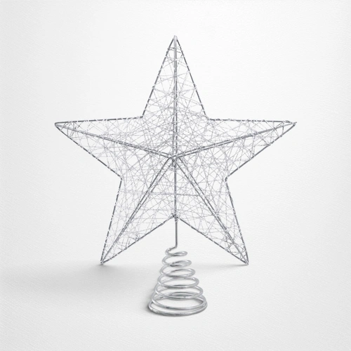 Metallic Silver Tree Topper - 25cm