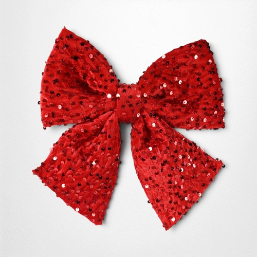  Red Sequin Sparkle Bow