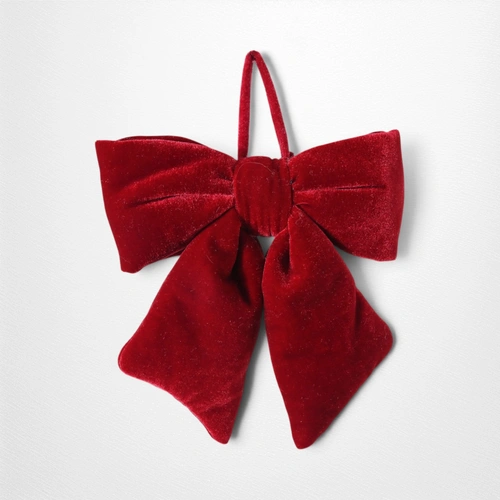 Burgundy Velveteen Puffy Bow