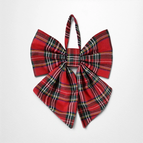 Red Highland Tartan Bow
