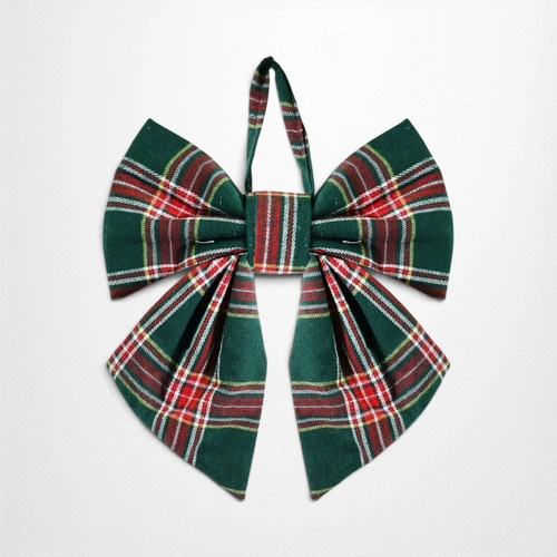 Green Highland Tartan Bow