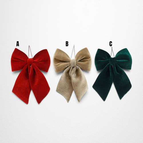 Champagne Luxe Velvet Hanging Bow