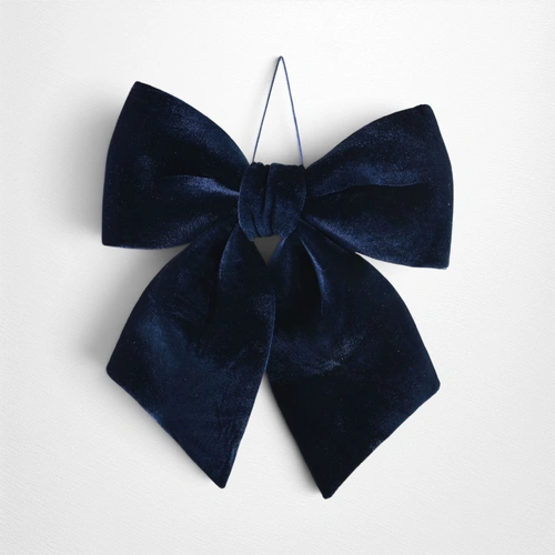 Midnight Blue Velvet Hanging Bow