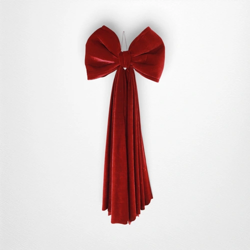Burgundy 3D Loop Bow Draping Tails