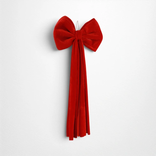 Red 3D Loop Bow Draping Tails