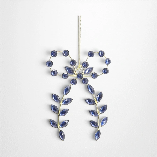 Blue Crystal Hanging Leaf Bow