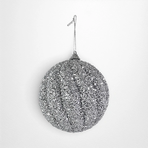 Silver Glitter Swirl Bauble- 10cm
