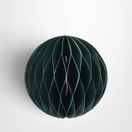 Dark Green Honeycomb Paper Bauble - 20cm