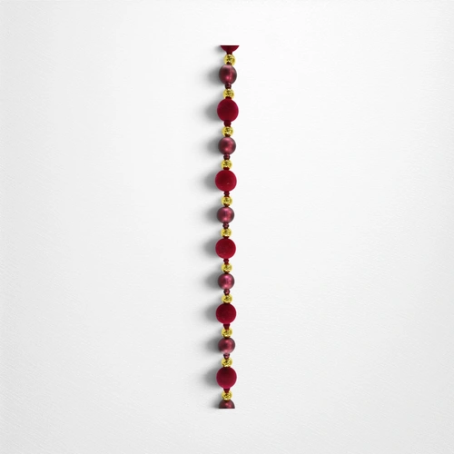 2.1m Burgundy Flocked Bauble Garland