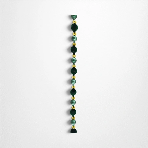 2.1m Navy Flocked Bauble Garland