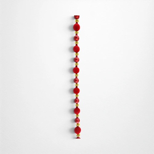 2.1m Red Flocked Bauble Garland