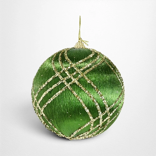 Green Silky Swirl Bauble - 10cm