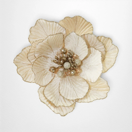 Champagne Deluxe Jewel Magnolia Clip