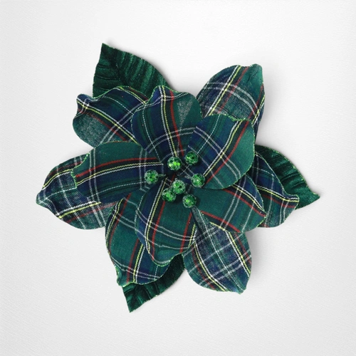 Green Tartan Heritage Magnolia Clip