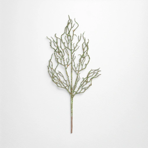 Green Glitter Twig Branch 