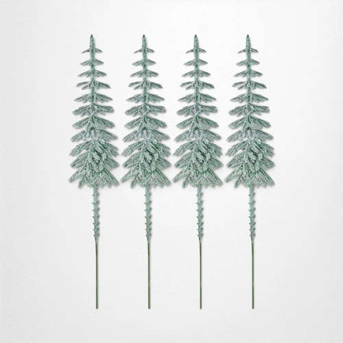 Platinum Glitter Fir Tree Pick - 28cm