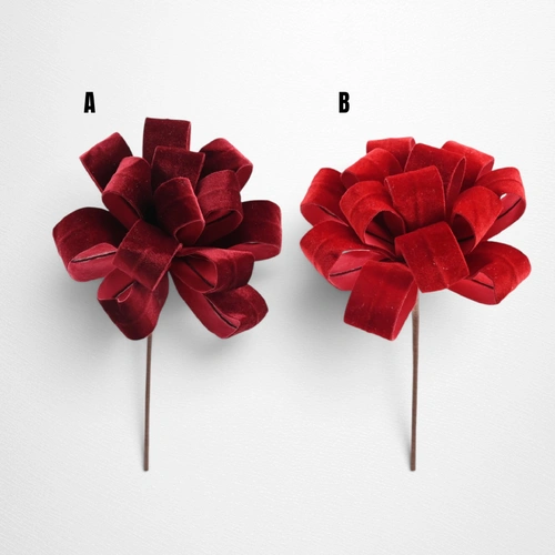 Burgundy Velvet Loop Flower Stem A  - 40cm