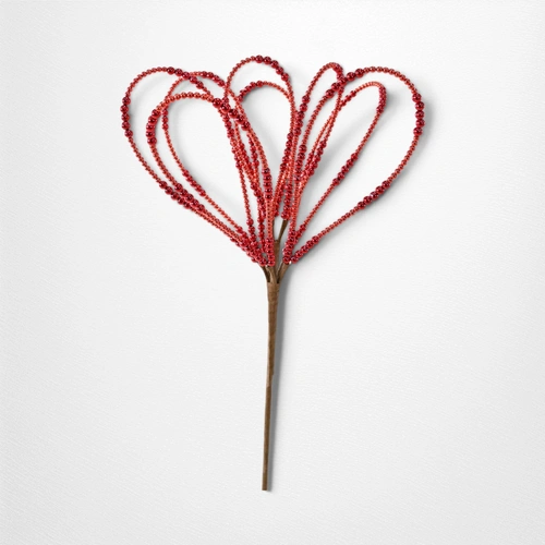 Red Beaded Loop Petal Pick - 45cm